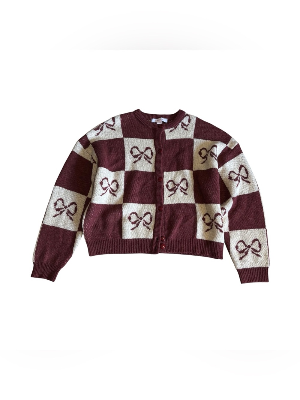 Lisa Says Gah Lauda Cardigan Women’s Size M/L In Burgundy - Picture 3 of 8